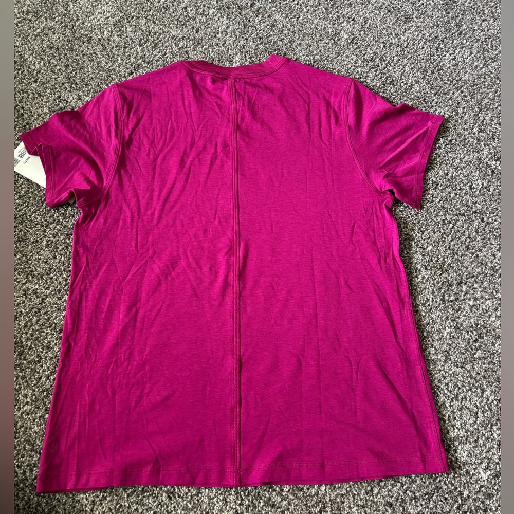 Lululemon All Yours Cotton T-Shirt Color Ripened Raspberry Size 2 - Picture 3 of 5